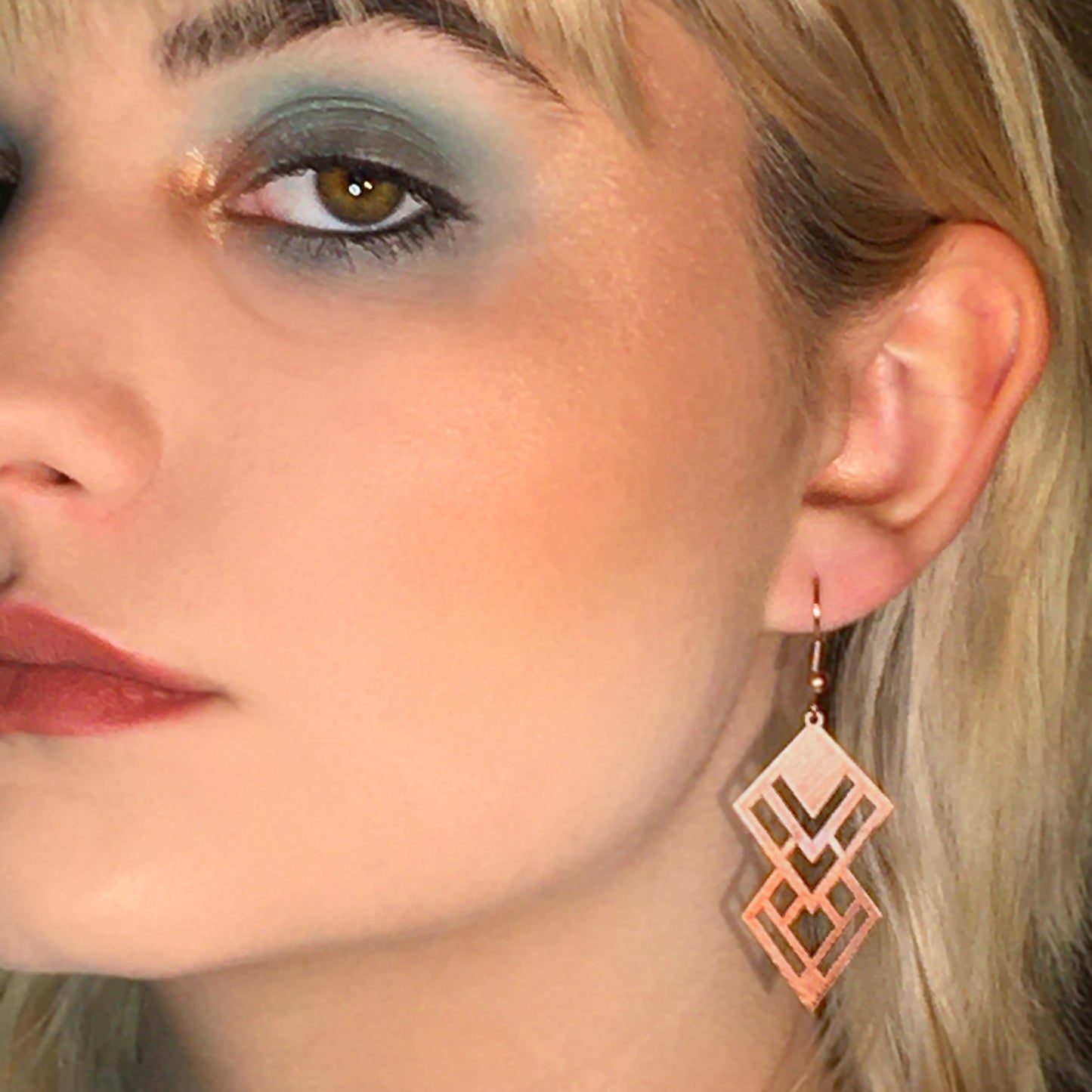 Copper Laser-Cut Earrings