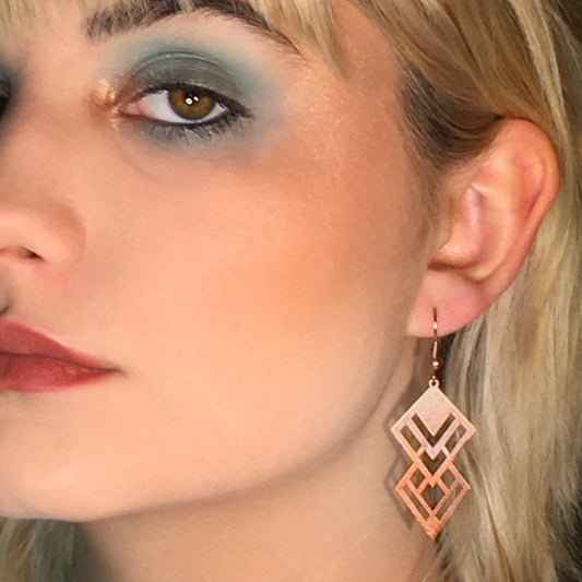Copper Laser-Cut Earrings