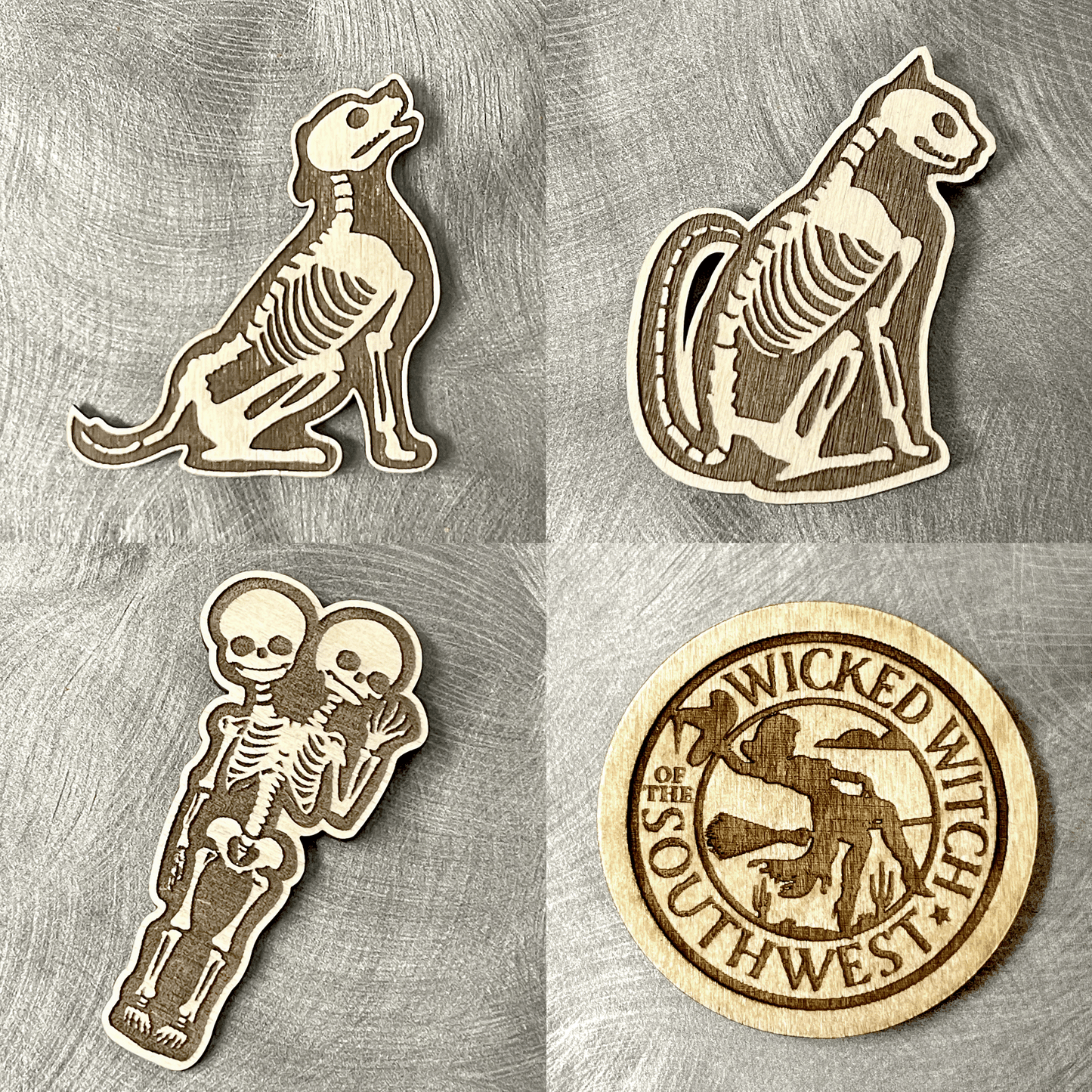 Laser-Cut Wood Magnets
