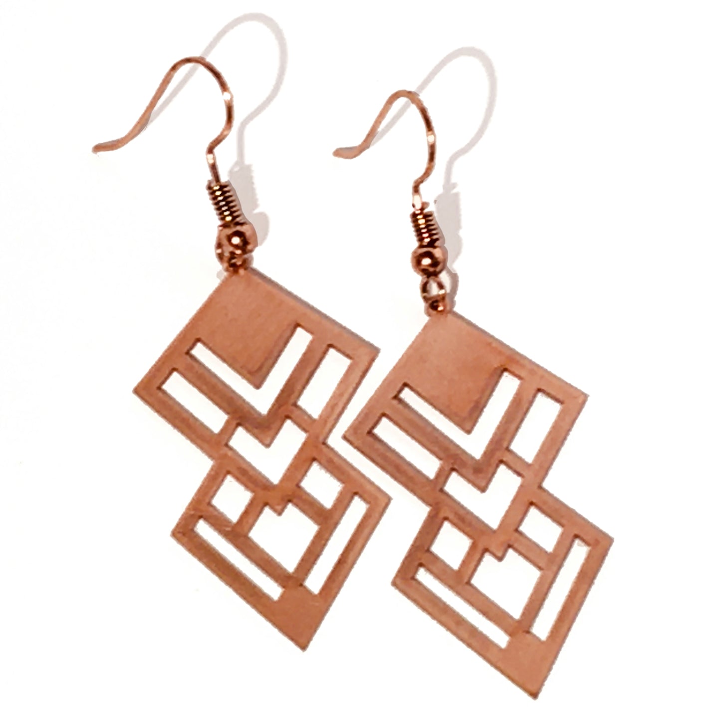 Copper Laser-Cut Earrings
