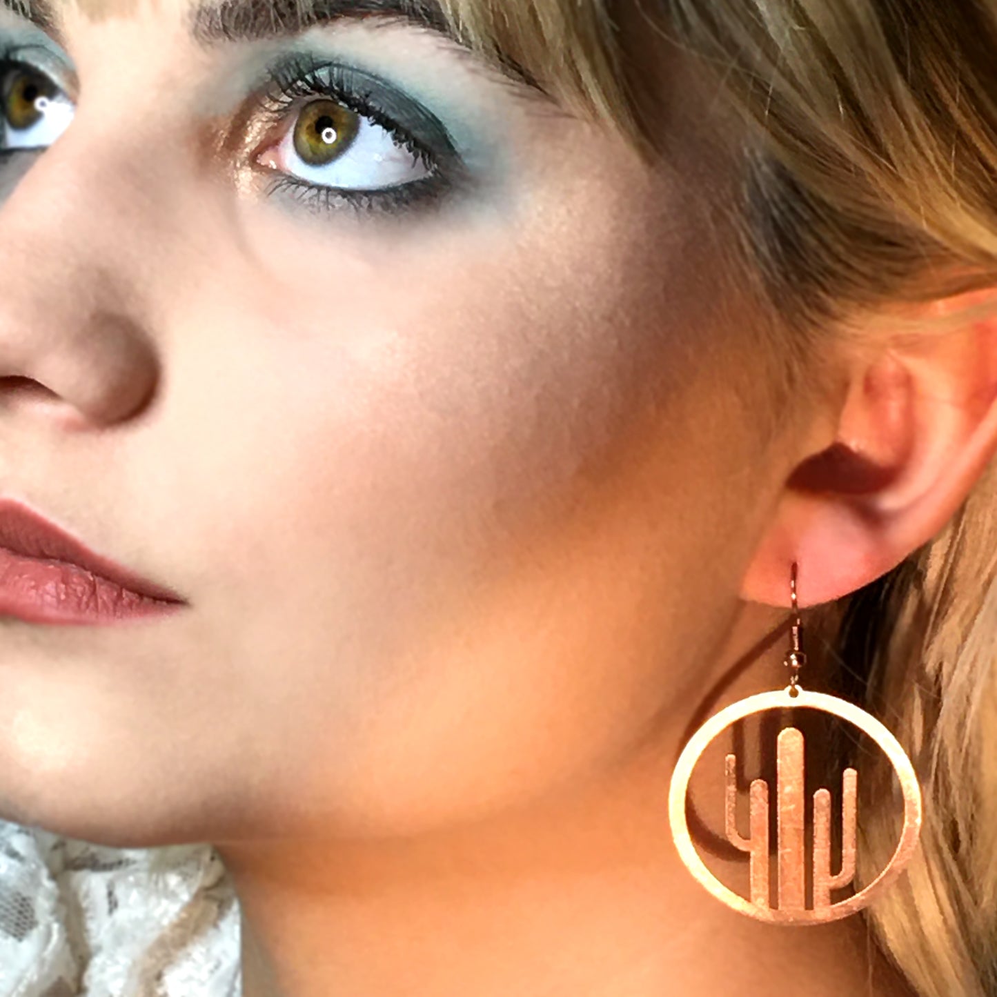 Copper Laser-Cut Earrings